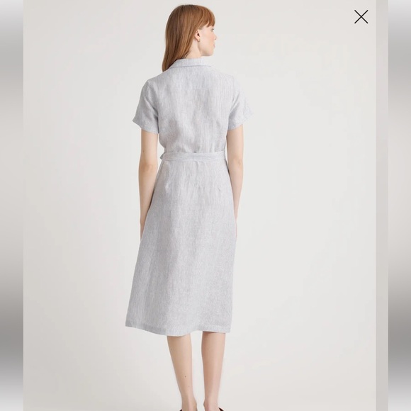 NWT Size Medium White 100% European Linen Button Front Dress - Picture 7 of 7